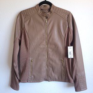 New a.n.a Women's cafe latte brown faux leather jacket